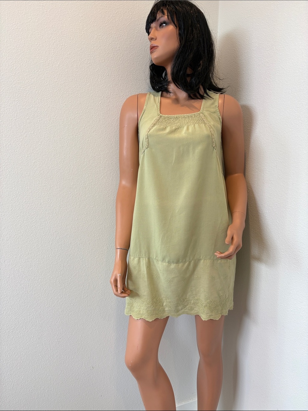 Soft Sage Lace-Trim Chemise Slip